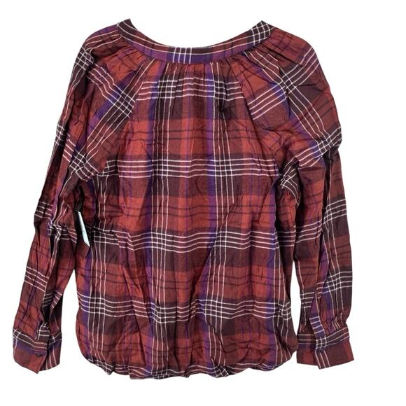 NWT Susina plaid lightweight button front long sleeve fall top women’s medium - Picture 3 of 10